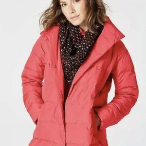 J.Jill Carmine Red down puffer jacket coat L Large Tall LT